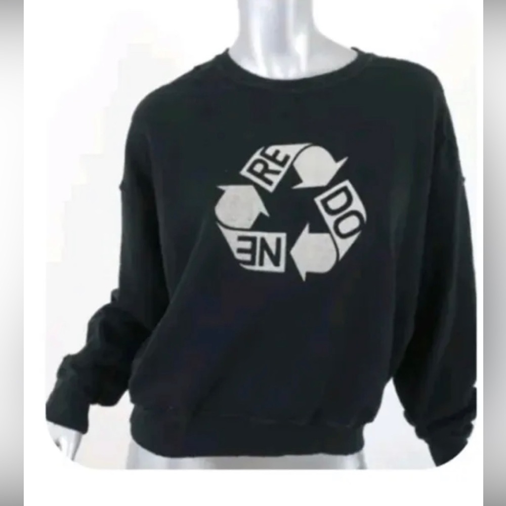RE/DONE black Recycle logo Sweatshirt